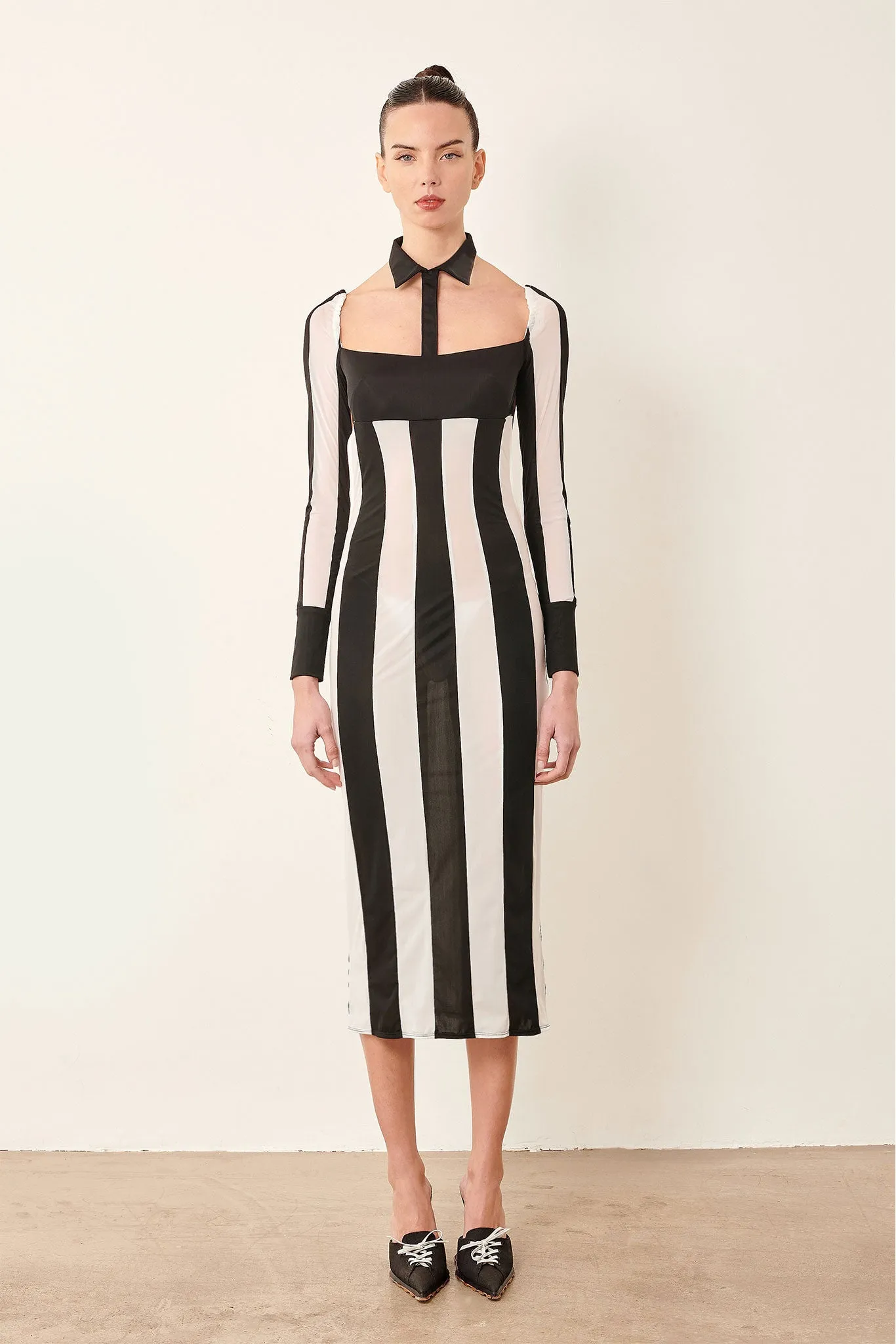 Ref Dress Black/White Stripe