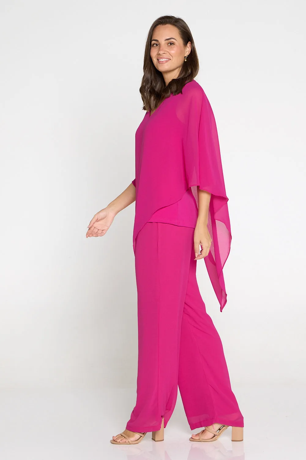 Rendezvous Chiffon Pants - Hot Pink