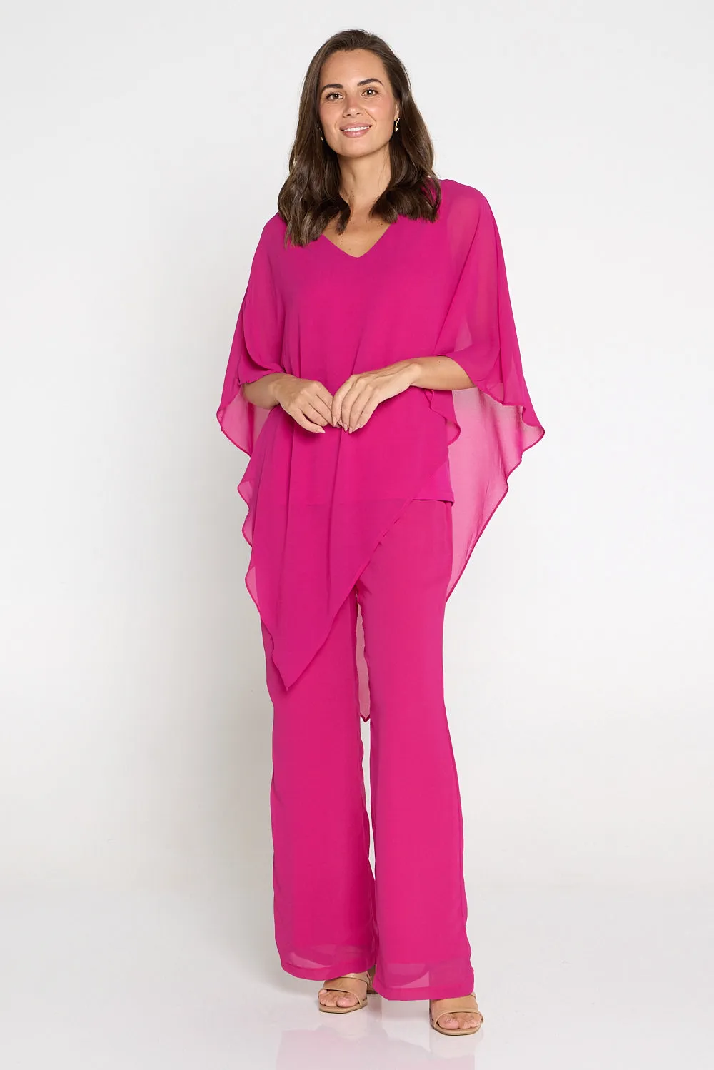 Rendezvous Chiffon Pants - Hot Pink