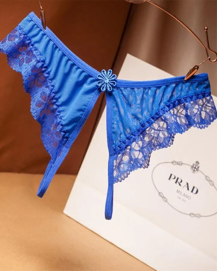 See-through Splicing Lace Low Waist Panties