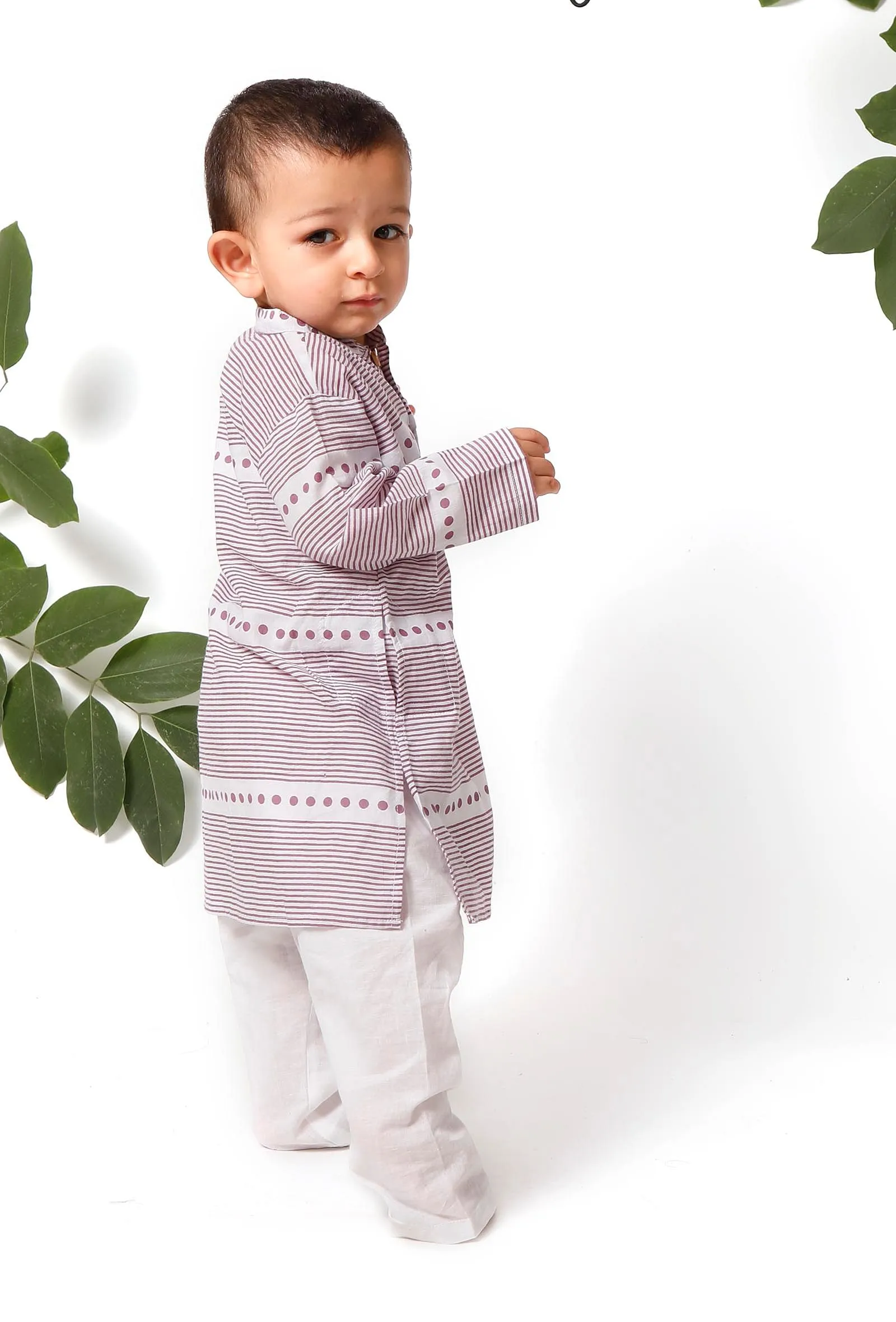 Set of 2 - Hoshimin Purple Kurta Pyjama Set