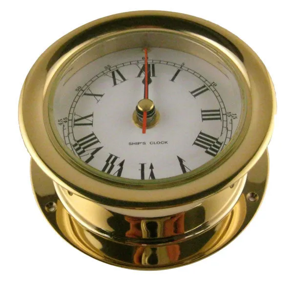 SHIPS CLOCK BRASS 4-1/2in