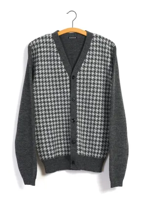 THOMAS | Hounds Tooth Cardigan | Grey Hound