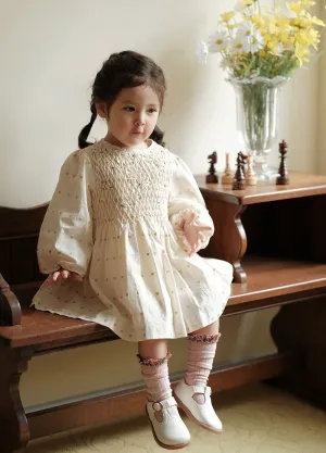 Timeless Elegance with Lantern Sleeves Smocked Dress for Little Girls