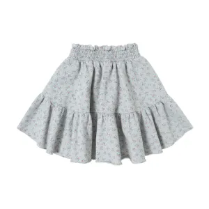 TOCOTO VINTAGE GREY FLORAL PRINT SKIRT