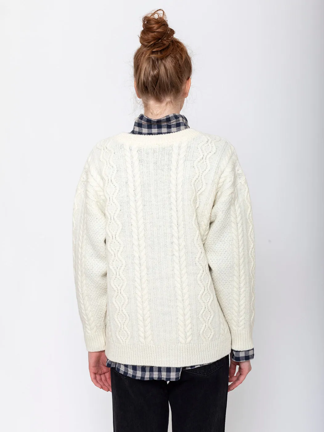 Two-Way Cable Cardigan - Natural