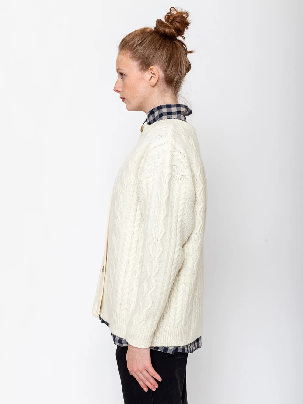 Two-Way Cable Cardigan - Natural