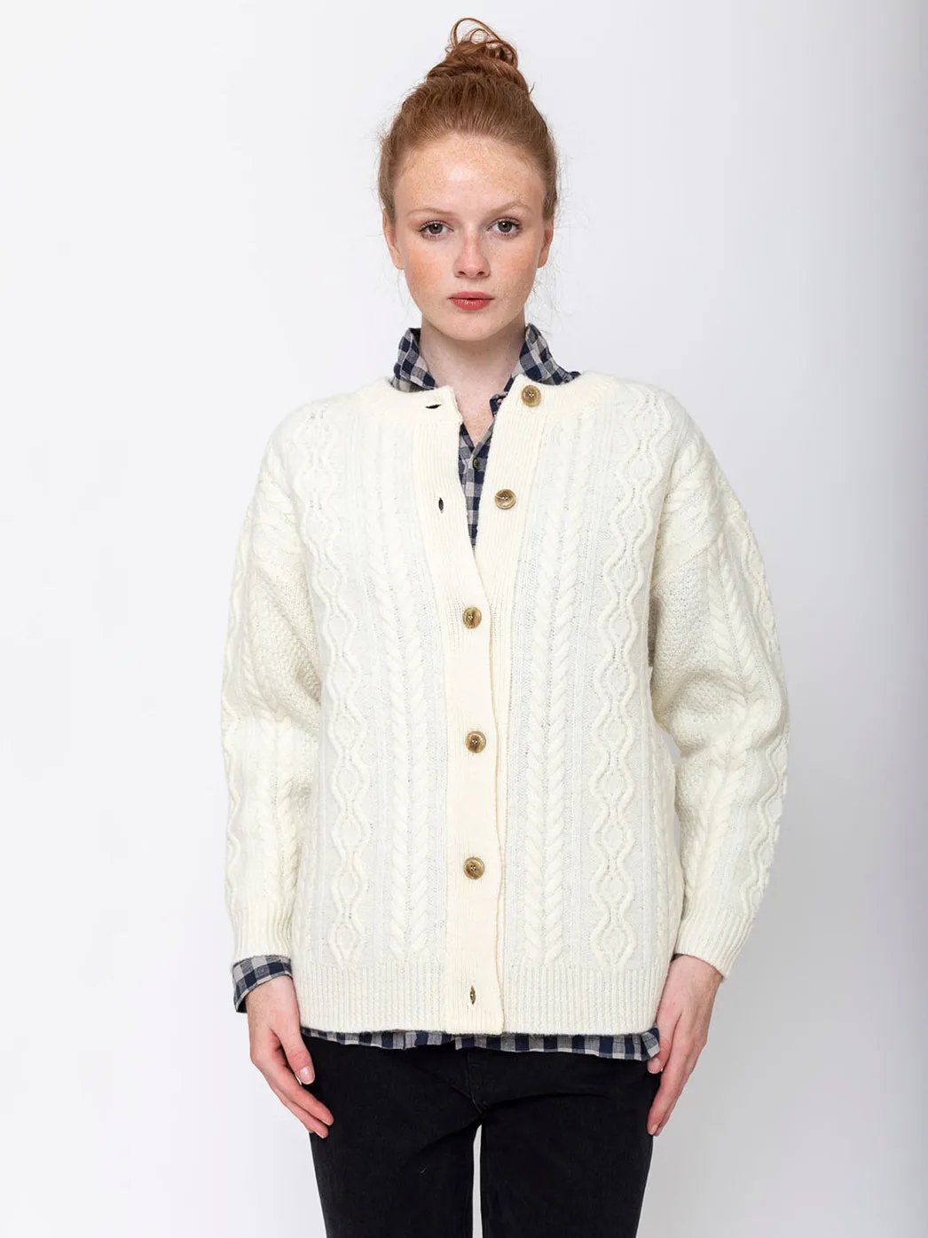 Two-Way Cable Cardigan - Natural