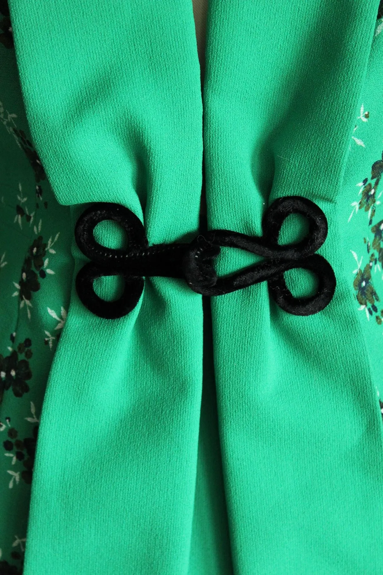 Vintage 1960s A. May Green and Black Two Piece Jacket And Skirt Set