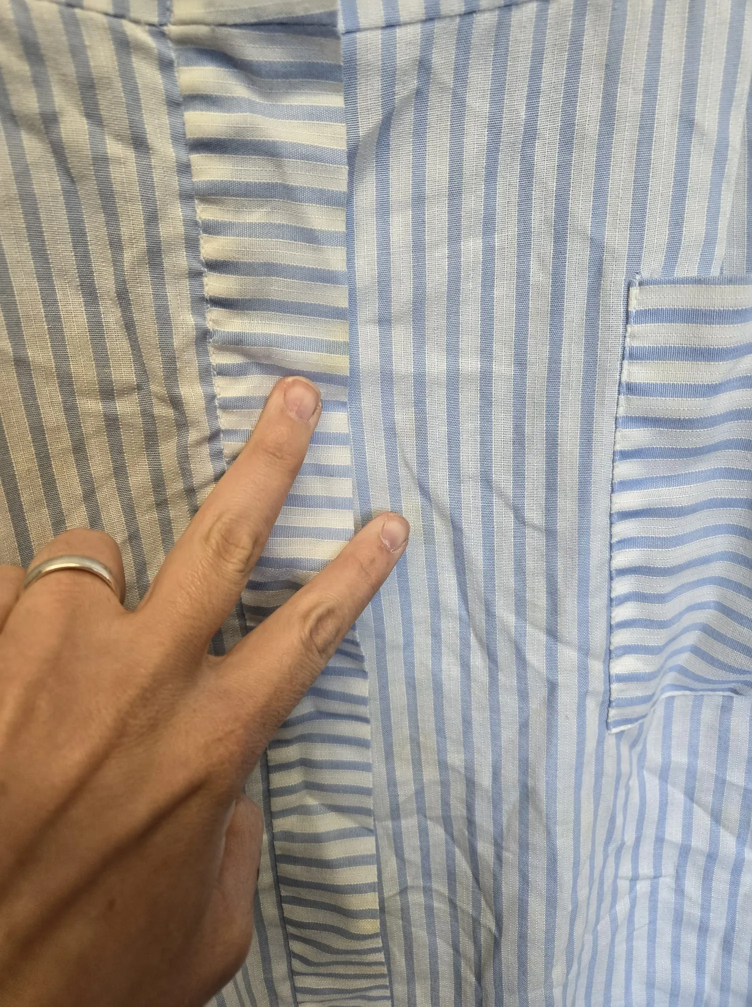 Vintage 60's Blue and White Striped Dress