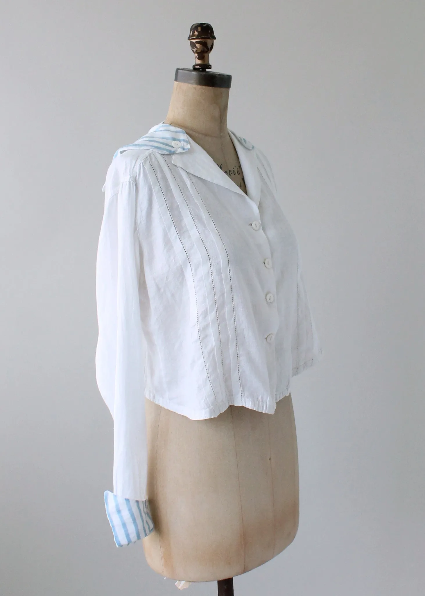 Vintage Edwardian Striped Sailor Blouse