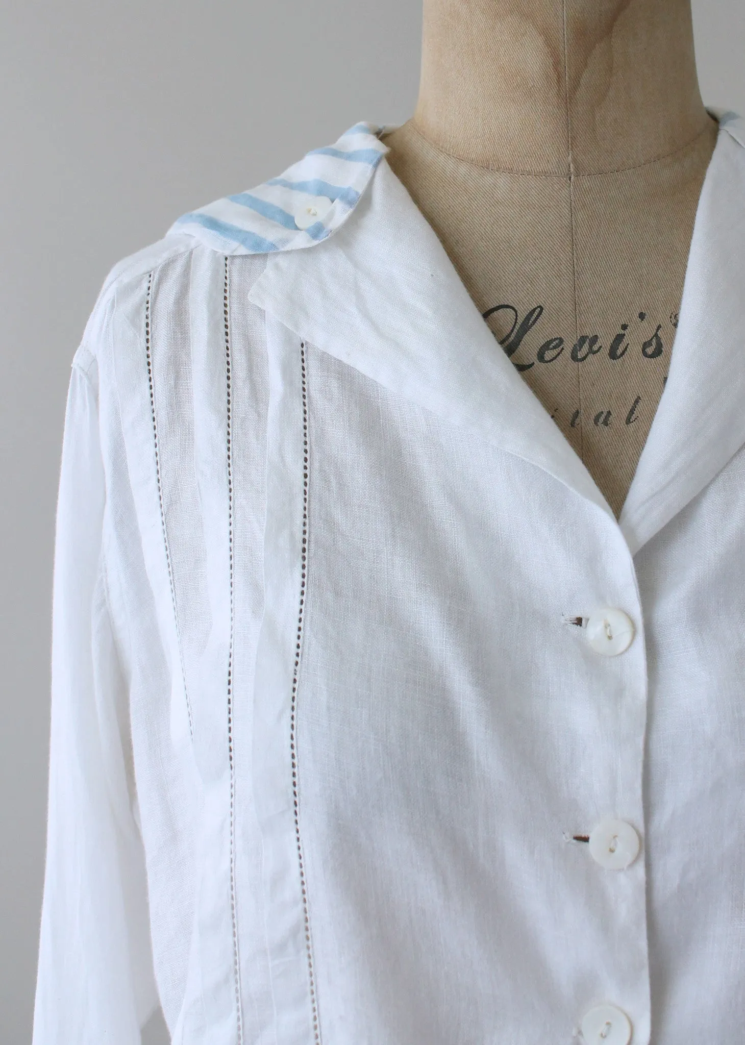 Vintage Edwardian Striped Sailor Blouse