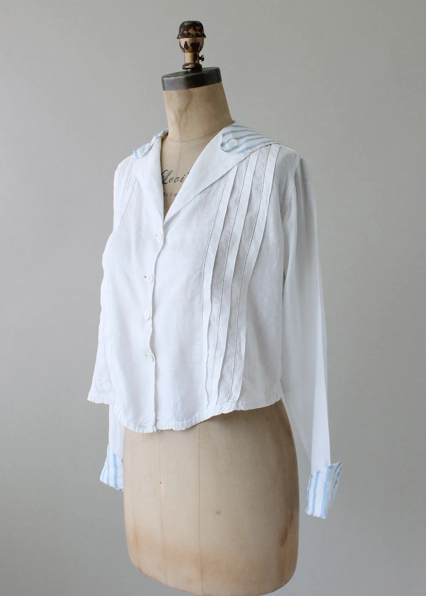 Vintage Edwardian Striped Sailor Blouse