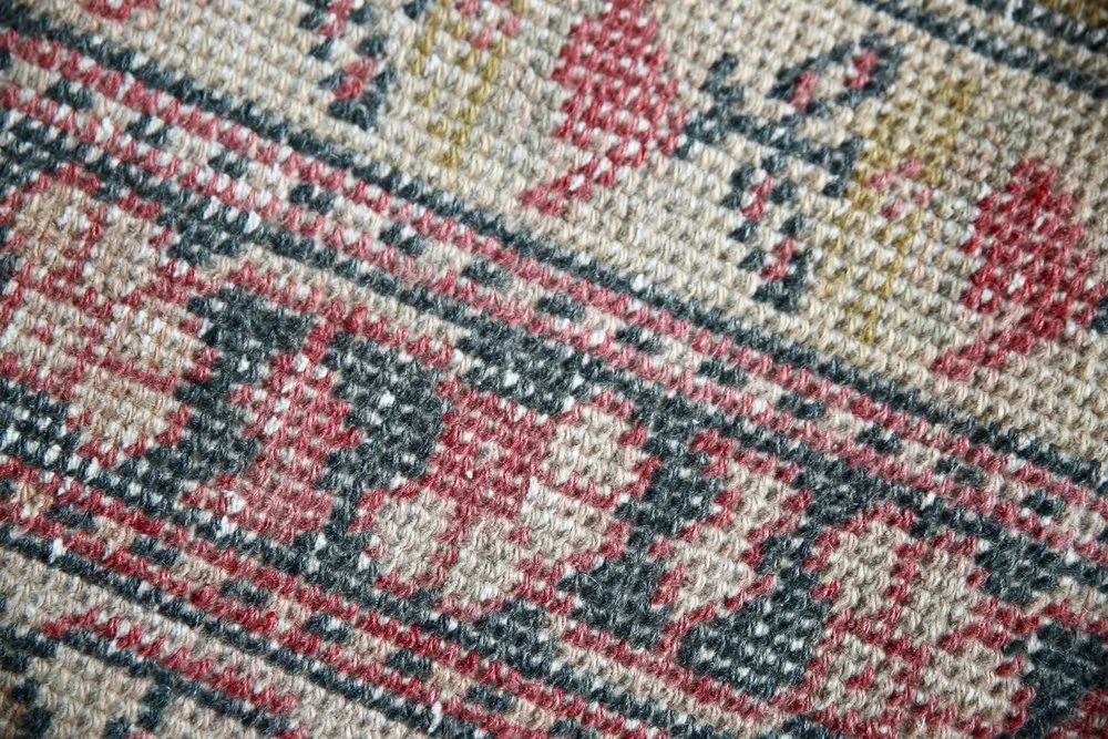 Vintage Faded Anatolian Rug 4.5ftx7.3ft