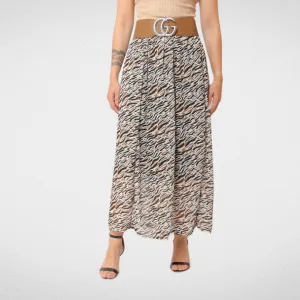 Women Skirt - Chiffon - Brown